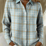 Krystyna – Kraciasta bluzka z piaskowymi akcentami