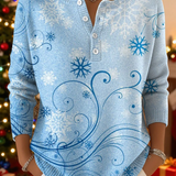 Krystyna – Sweter świąteczny z zimowym wzorem śniegu