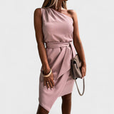 Willow - One-Shoulder Dress with Belt