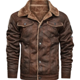 Daniel™ | Elegancka Ciepła Skórzana Kurtka z Futerkiem Polarowym