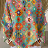 Krystyna | Kolorowy sweter z wzorem w kratę