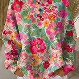 Krystyna | miękka bluza z kolorowymi kwiatami