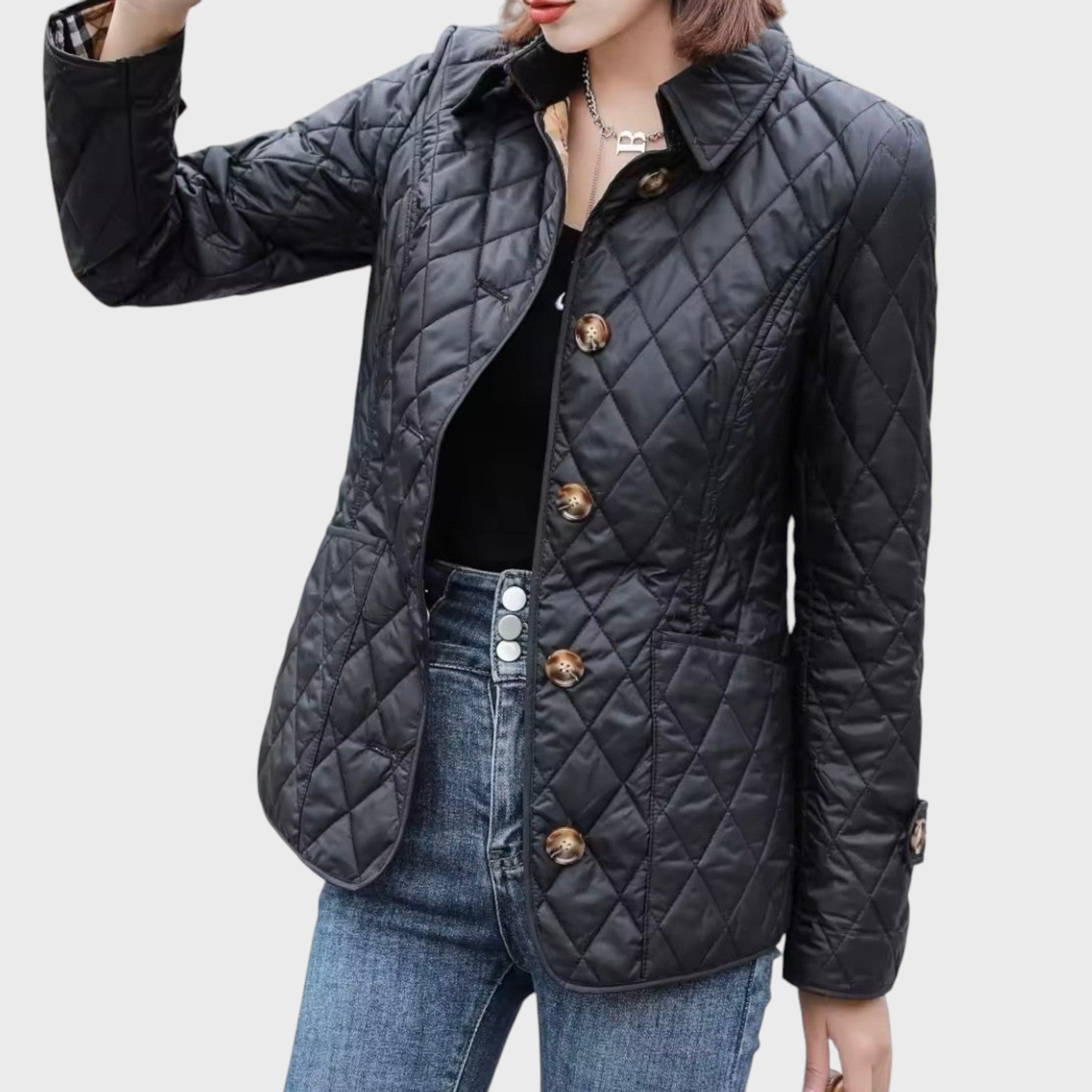 Desisława - Elegancka Pikowana Kurtka Damska