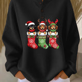 Grethe | Vintage'owy sweter świąteczny z motywem psa