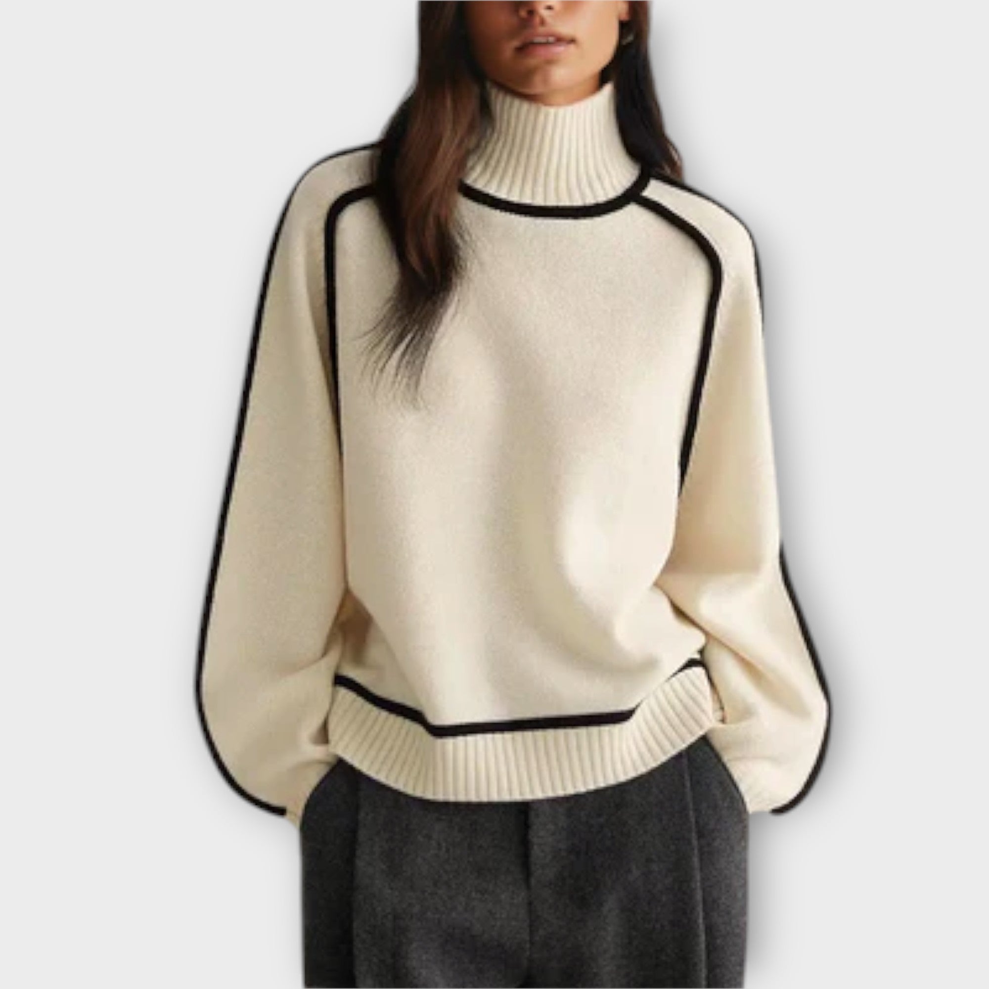Emili - Miękki i elegancki sweter z wysokim golfem