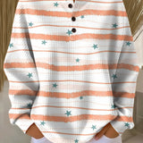 Krystyna | Sweter z paskami i gwiaździstym wzorem