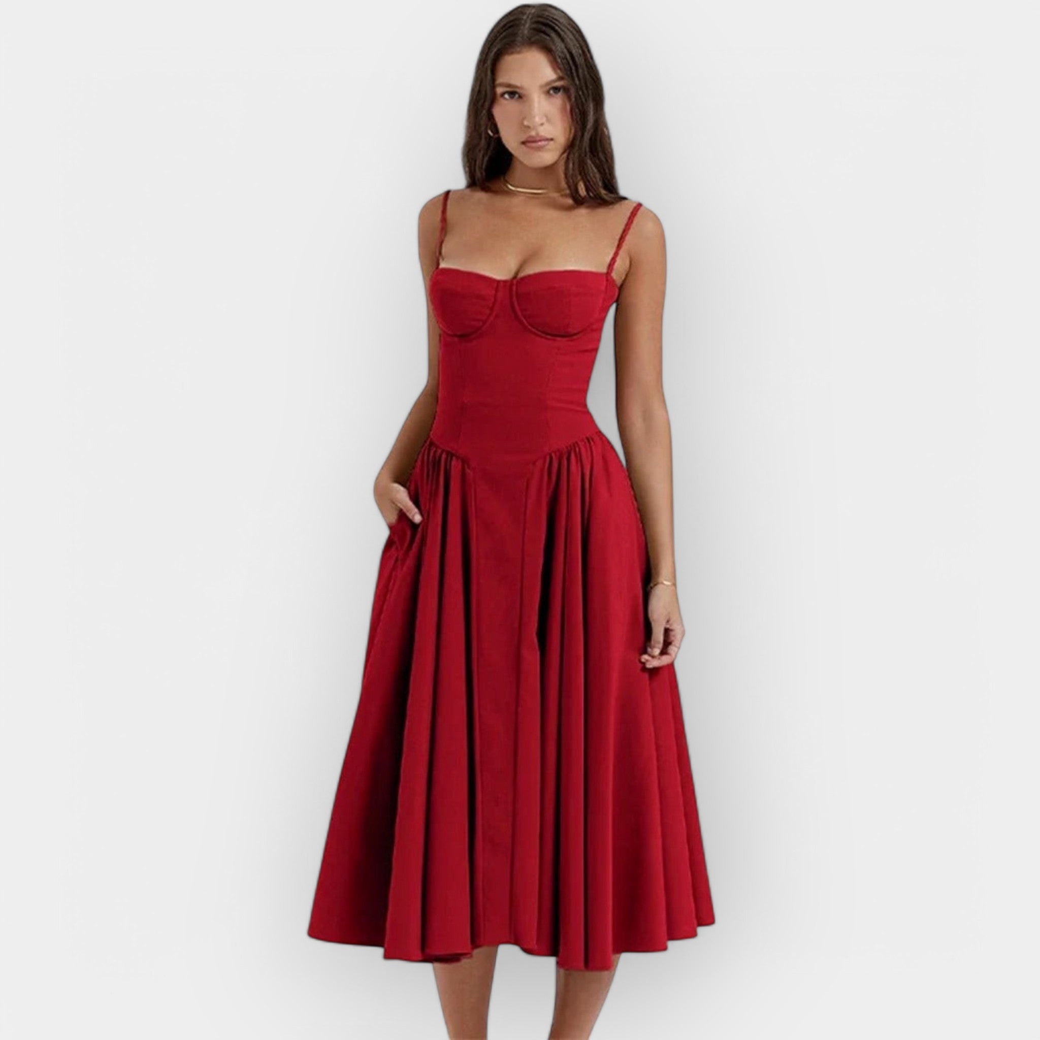 Elegancka midi sukienka na lato